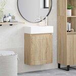 vidaXL Meuble de salle de bain avec robinet Chêne Sonoma