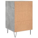 vidaXL Table de chevet gris béton 40x40x66 cm bois d'ingénierie