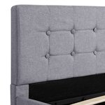 vidaXL Cadre de lit à stockage hydraulique Gris clair Tissu 120x200 cm