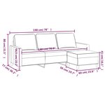 vidaXL Canapé à 3 places avec repose-pieds Marron 180 cm Velours