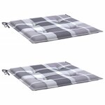 vidaXL Coussins de chaise de jardin lot de 2 carreaux gris 40x40x4 cm