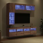 vidaXL Meuble TV avec LED 7 Pièces Chêne artisanal Bois d'ingénierie
