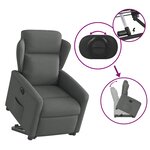 vidaXL Fauteuil inclinable électrique gris foncé tissu