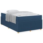 vidaXL Cadre de lit avec matelas avec matelas Bleu 120 x 190 cm tissu