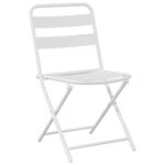vidaXL Ensemble de bistro pliant 3 pièces – Table carrée blanche en acier