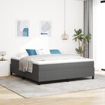 vidaXL Lit box spring avec matelas - Gris clair  Taille super king  tissu en velours côtelé