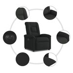 vidaXL Fauteuil inclinable électrique Noir Tissu