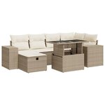 vidaXL Salon de jardin avec coussins 8 Pièces beige résine tressée
