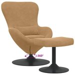 vidaXL Chaise Œuf avec Pouf Marron 63 x 73 x 90 cm Velours