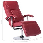 vidaXL Fauteuil TV rouge bordeaux similicuir