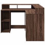 vidaXL Bureau et lumières LED chêne marron bois d'ingénierie