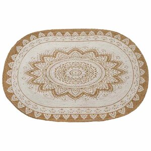 vidaXL Tapis en Jute Floral Naturel 122 x 183 cm Jute