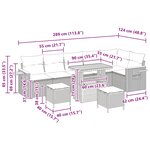 vidaXL Ensemble de canapé de jardin avec coussin 11 Pièces Noir polyrotin