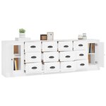 vidaXL Buffets 3 Pièces Blanc Bois d'ingénierie