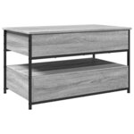vidaXL Table basse sonoma gris 85x50x50 cm bois d'ingénierie et métal