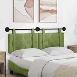 vidaXL Tête de lit suspendue Vert clair Velours