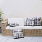 vidaXL Coussin d'extérieur 4 Pièces Carreaux Grisel 50 x 50 cm Tissu