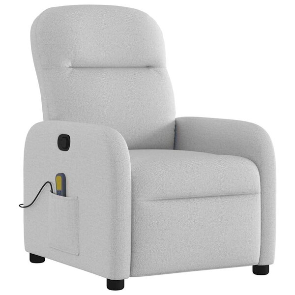 vidaXL Fauteuil de massage inclinable gris nuage tissu
