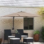 vidaXL Parasol de jardin Taupe 248.5 x 247.5 x 160 cm tissu