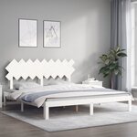 vidaXL Cadre de lit sans matelas blanc bois massif de pin