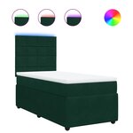 vidaXL Sommier à lattes de lit avec matelas Vert foncé 90x190 cm
