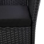 vidaXL Ensemble à manger d'extérieur 7Pièces coussins résine tressée noir
