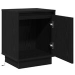 vidaXL Tables de chevet avec lumières LED 2 Pièces Noir 39x34 5x50 cm