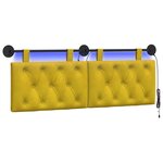 vidaXL Tête de lit suspendue Jaune Velours