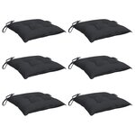 vidaXL Coussins de palette lot de 6 noir 50x50x7 cm tissu oxford