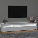 vidaXL Meuble TV avec lumières LED Blanc 210x35x40 cm