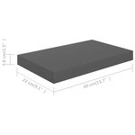 vidaXL Étagère murale flottante Gris brillant 40x23x3 8 cm MDF