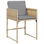 vidaXL Ensemble à manger de jardin coussins 5 Pièces mélange beige rotin