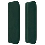 vidaXL Tête de lit avec oreilles Vert foncé 147x16x78/88 cm Velours
