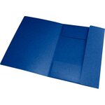 Chemise A4 carte lustrée TOP File 3 rabats à élastique Bleu ELBA