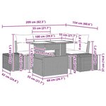 vidaXL Ensemble de canapé de jardin 5 Pièces Gris clair 100 x 55 x 73 cm