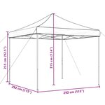 vidaXL Tente réception pliable escamotable terre cuite 292x292x315 cm