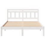 vidaXL Cadre de lit Blanc 135 x 190 cm Pin massif
