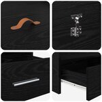 vidaXL Cadre de lit avec rangement avec tiroir Chêne noir 135 x 190 cm