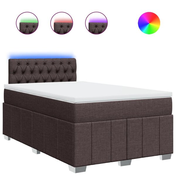 vidaXL Sommier à lattes de lit avec matelas Marron foncé 120x200 cm