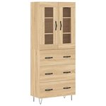 vidaXL Buffet haut Chêne sonoma 69 5x34x180 cm Bois d'ingénierie