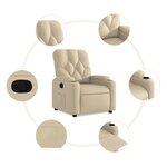 vidaXL Fauteuil inclinable Crème Tissu