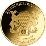 Monnaie CHAMBERED NAUTILUS Sea Creatures 1/1000 Oz Or 3000 Francs Chad (PRÉCOMMANDE)