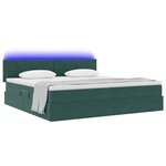 vidaXL Lit de rangement LED avec matelas Vert foncé 200 x 200 cm