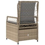 vidaXL Chaises inclinables de jardin lot de 2 beige résine tressée