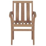 vidaXL Chaises de jardin empilables avec coussins 6 Pièces Teck solide