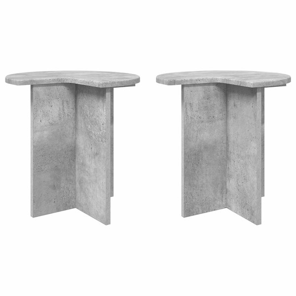vidaXL Table d'appoint 2 Pièces Gris béton Ø 39 x 38 cm Bois d'ingénierie