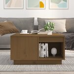 vidaXL Table basse Marron miel 60x61x32 5 cm Bois massif de pin