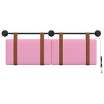 vidaXL Tête de lit suspendue Avec lumière LED Rose PU antique