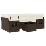 vidaXL Salon de jardin avec coussins 7 Pièces marron résine tressée