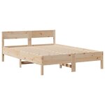 vidaXL Lit bibliothèque sans matelas 135x190 cm bois de pin massif
